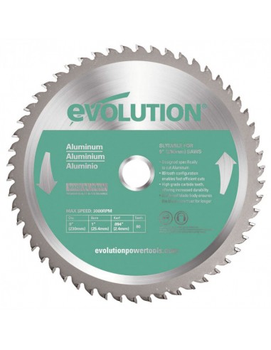 Lama Evolution 230 mm per taglio Alluminio (VERDE)